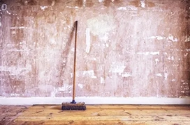 Texture on drywall with broom.