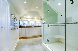 Modern white bathroom.