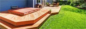 Multi-level wood deck.