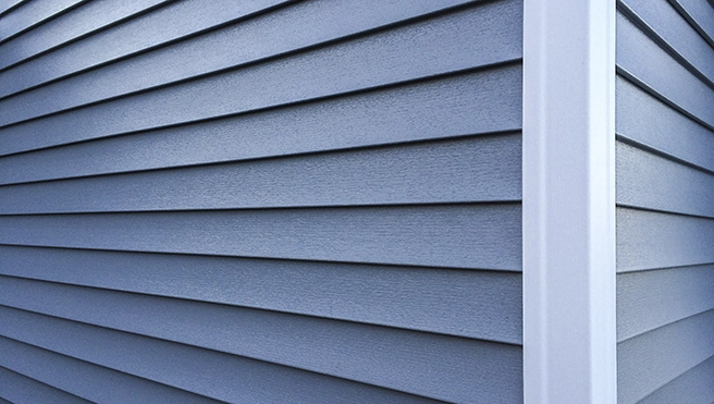A picture of blue siding.