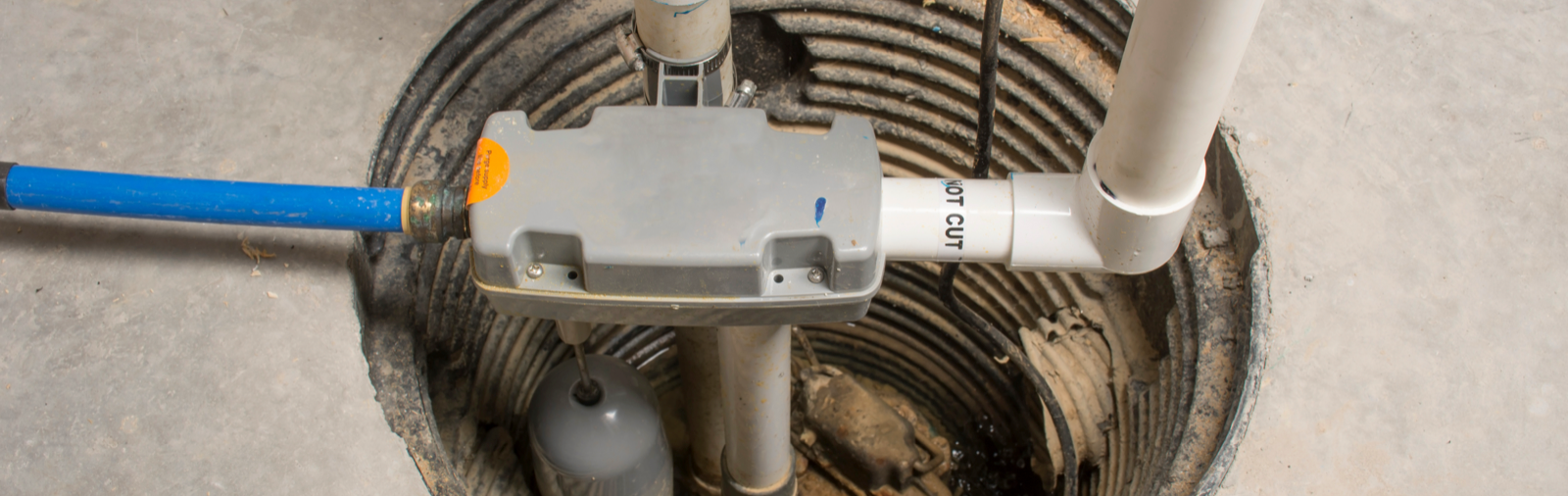 An installed sump pump