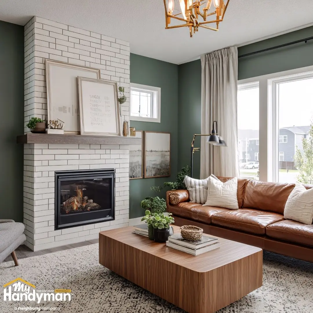 Living room fireplace remodel.