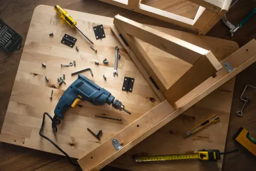 Professional assembly service organizing hardware for home assembly